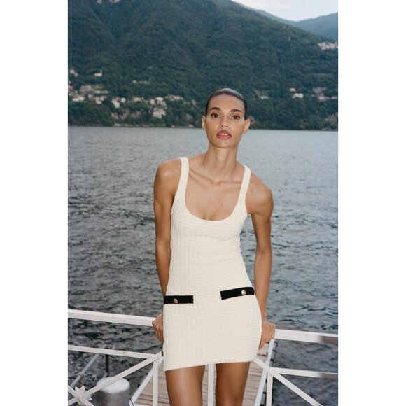 Zara White and Black Mini Dress - Picture 2 of 6